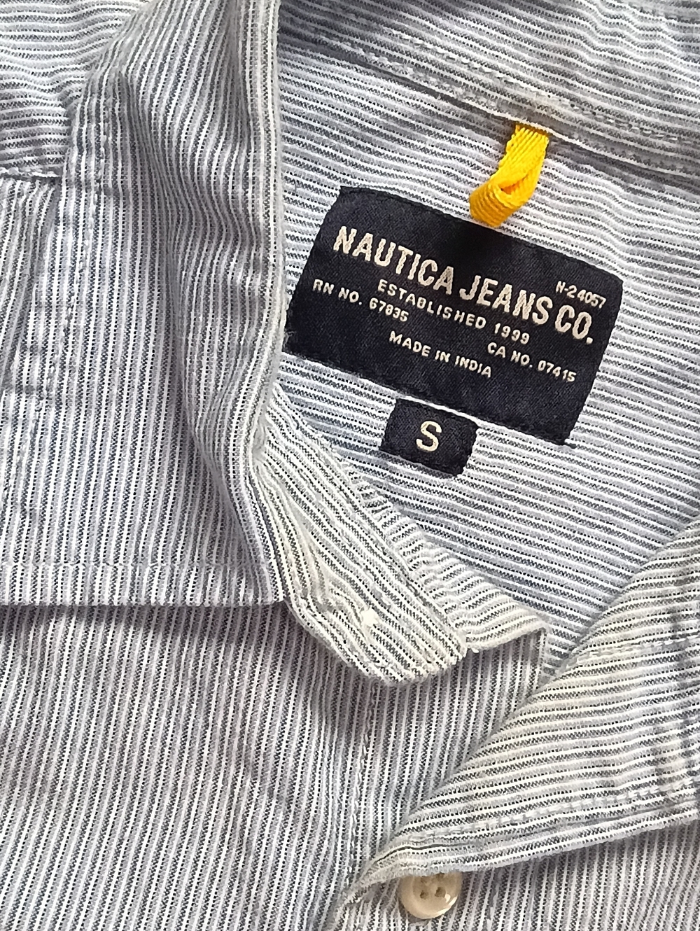 Nautica Button Down Shirt Men's Small Blue 100% Cotton - Picture 3 of 8